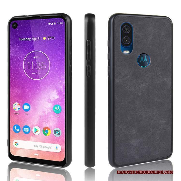 Custodia Motorola One Vision Protezione Telefono Nero, Cover Motorola One Vision Anti-caduta