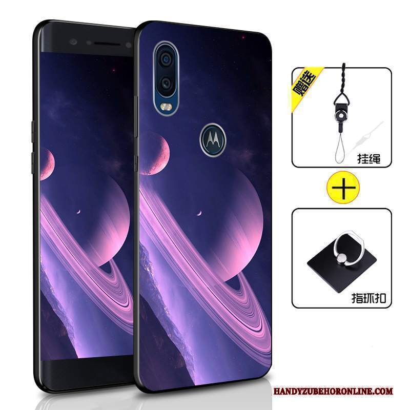 Custodia Motorola One Vision Silicone Morbido Tutto Incluso, Cover Motorola One Vision Protezione Blu Scurotelefono