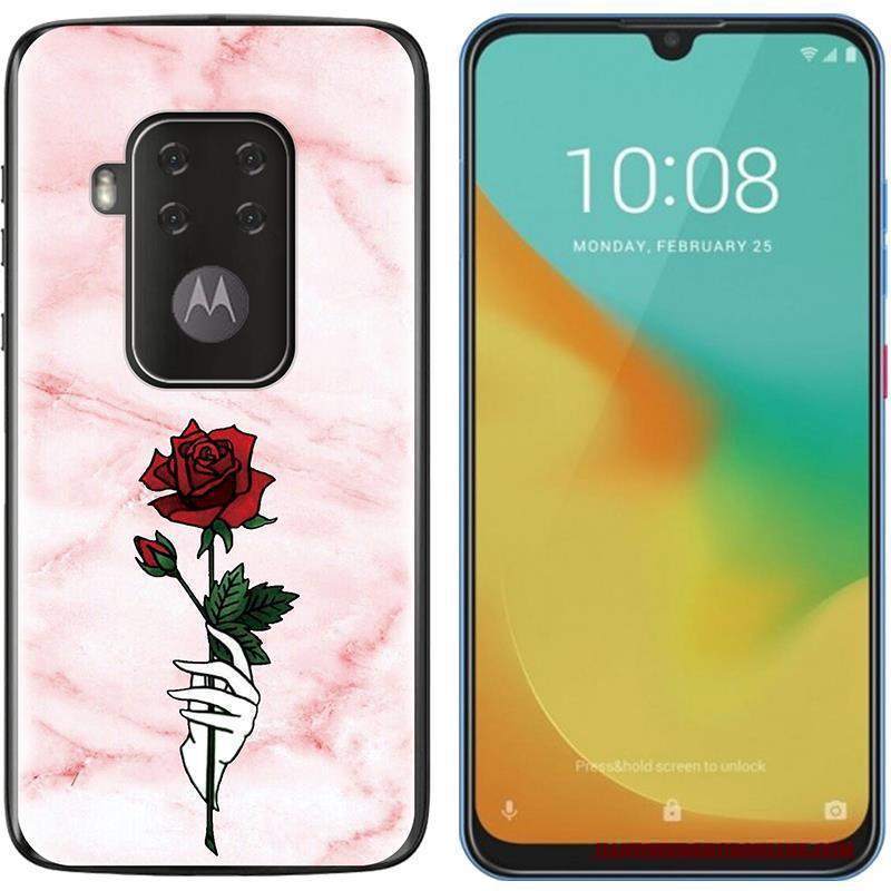 Custodia Motorola One Zoom Colore Nuovo Porpora, Cover Motorola One Zoom Panno Tendenza