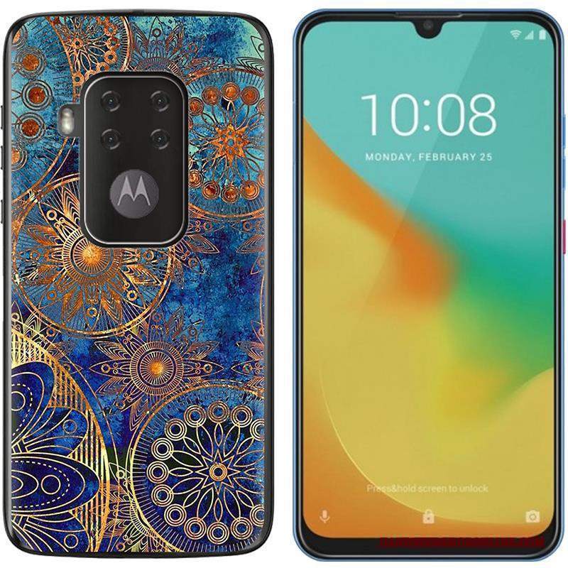 Custodia Motorola One Zoom Colore Nuovo Porpora, Cover Motorola One Zoom Panno Tendenza