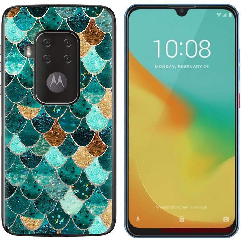 Custodia Motorola One Zoom Colore Nuovo Porpora, Cover Motorola One Zoom Panno Tendenza