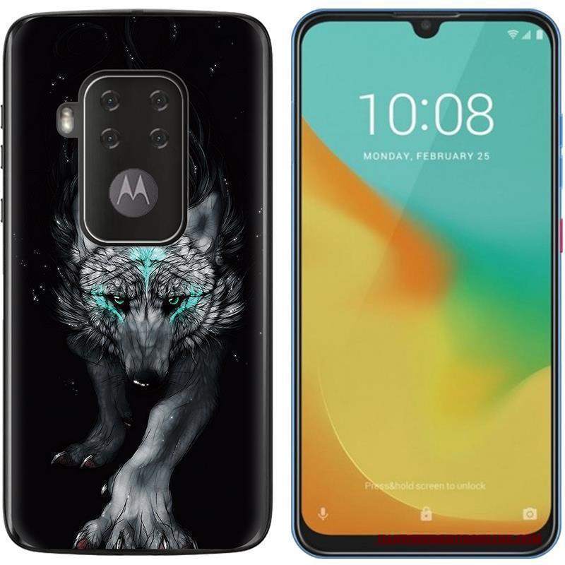 Custodia Motorola One Zoom Colore Nuovo Porpora, Cover Motorola One Zoom Panno Tendenza