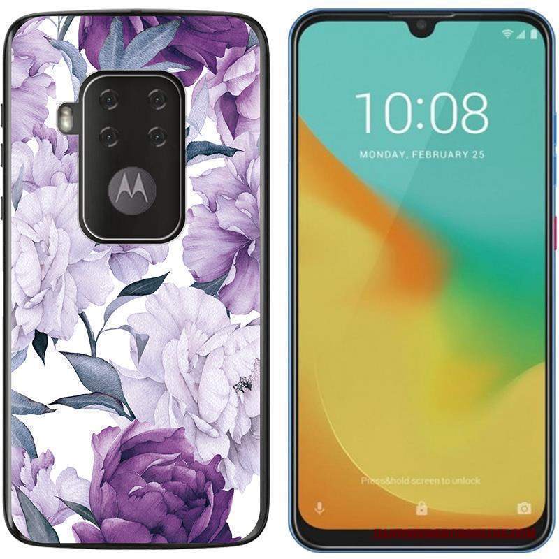 Custodia Motorola One Zoom Colore Nuovo Porpora, Cover Motorola One Zoom Panno Tendenza