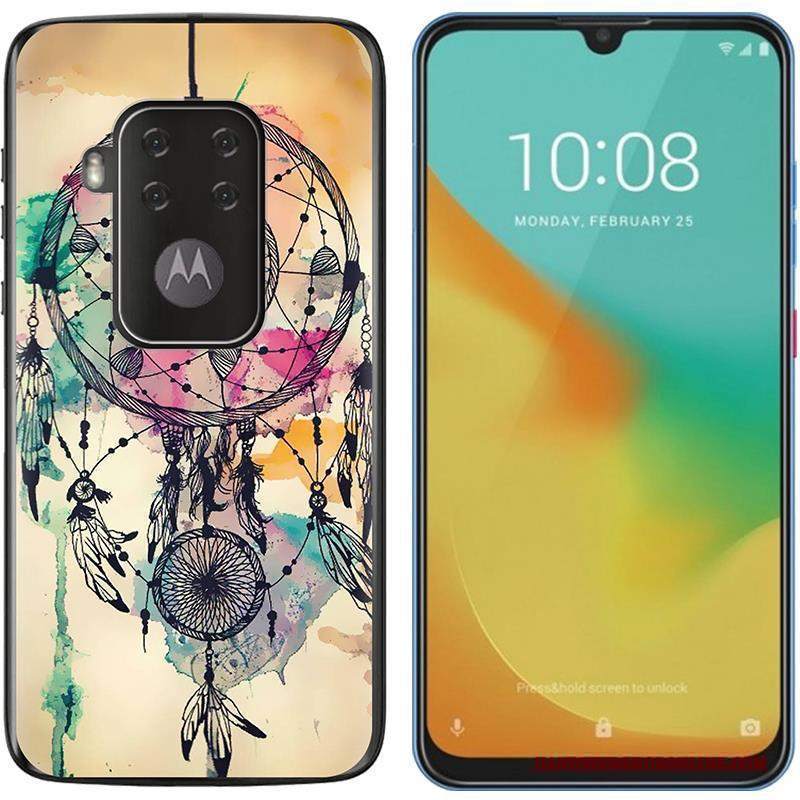 Custodia Motorola One Zoom Colore Nuovo Porpora, Cover Motorola One Zoom Panno Tendenza