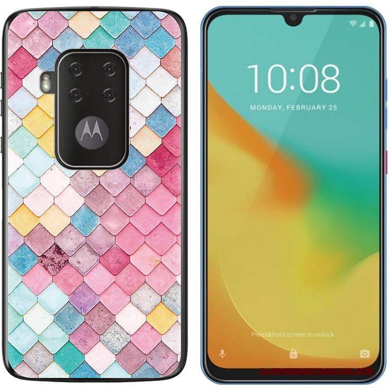 Custodia Motorola One Zoom Colore Nuovo Porpora, Cover Motorola One Zoom Panno Tendenza