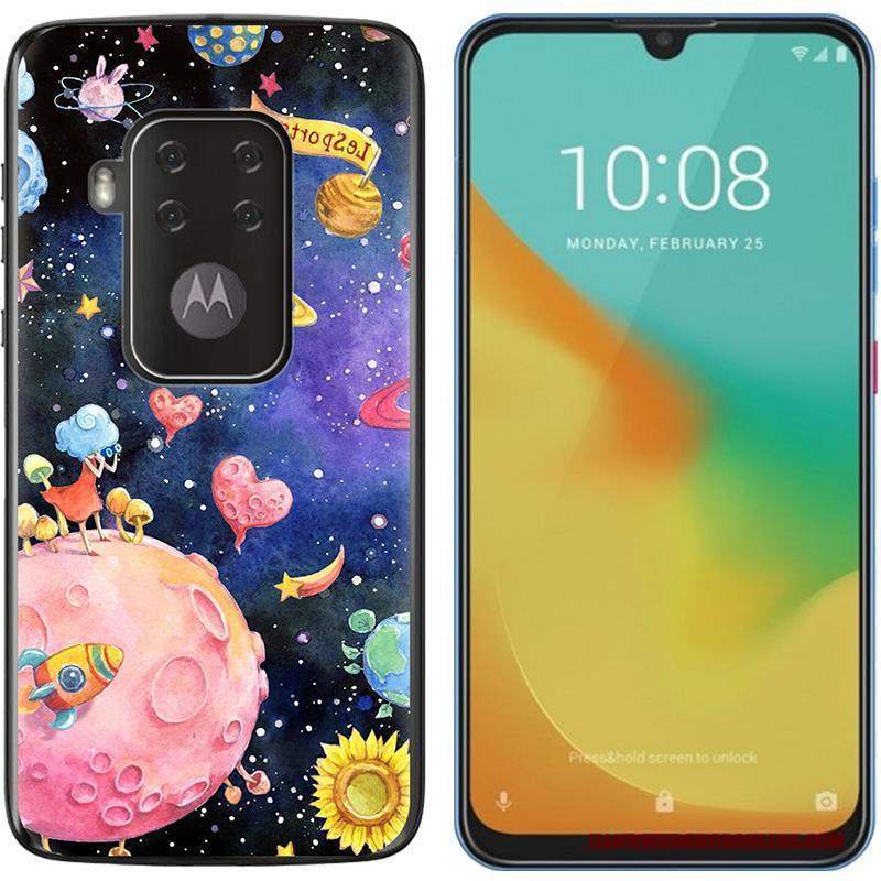 Custodia Motorola One Zoom Colore Nuovo Porpora, Cover Motorola One Zoom Panno Tendenza