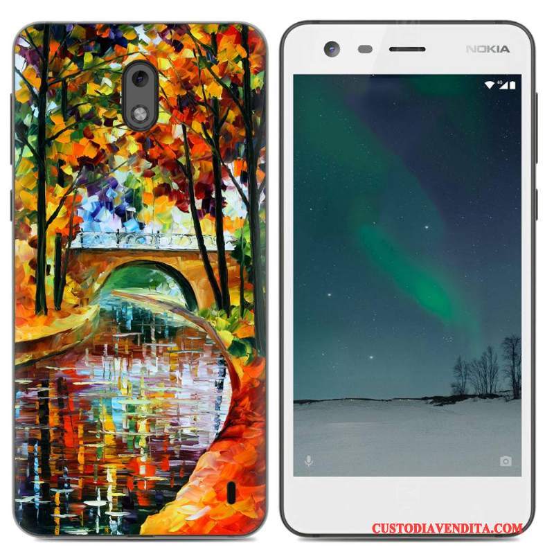 Custodia Nokia 2 Silicone Pu Tendenza, Cover Nokia 2 Protezione Morbidotelefono