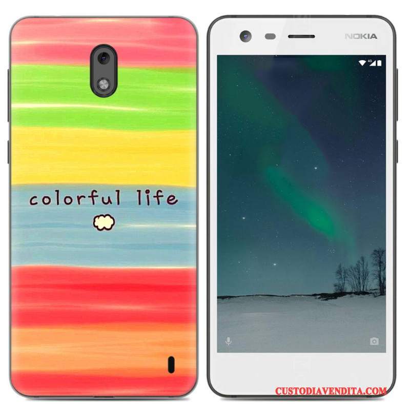 Custodia Nokia 2 Silicone Pu Tendenza, Cover Nokia 2 Protezione Morbidotelefono