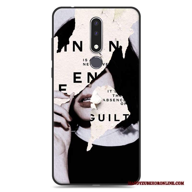 Custodia Nokia 3.1 Plus Cartone Animato Anti-caduta Bianco, Cover Nokia 3.1 Plus Creativo Telefono Di Personalità