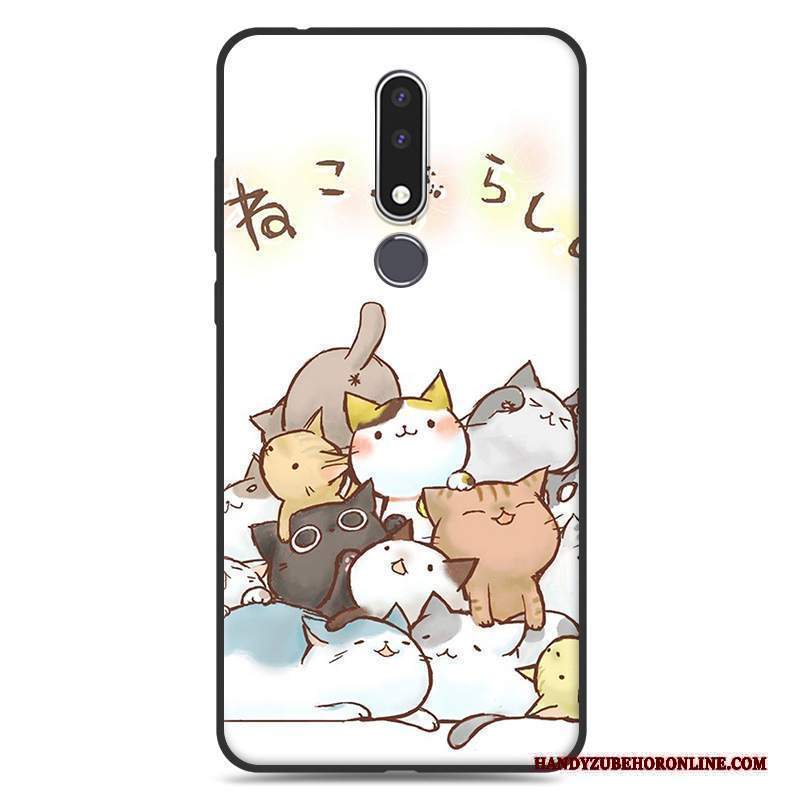 Custodia Nokia 3.1 Plus Cartone Animato Anti-caduta Bianco, Cover Nokia 3.1 Plus Creativo Telefono Di Personalità