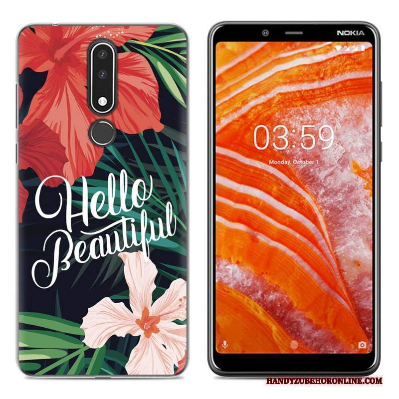 Custodia Nokia 3.1 Plus Colore Tutto Incluso Nuovo, Cover Nokia 3.1 Plus Cartone Animato Telefono Verde