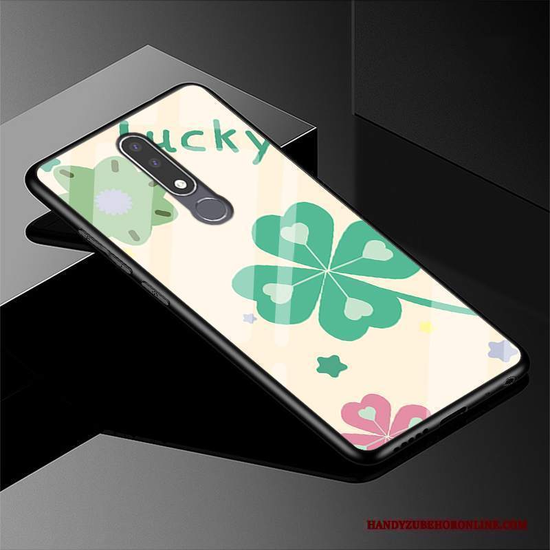 Custodia Nokia 3.1 Plus Moda Morbido Vetro, Cover Nokia 3.1 Plus Protezione Semplici Anti-caduta