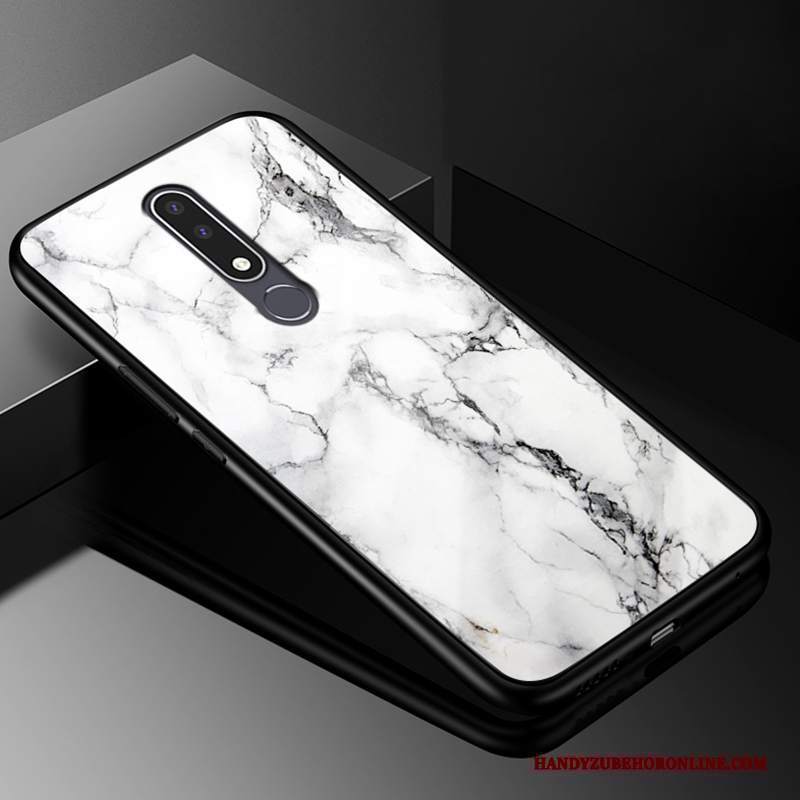 Custodia Nokia 3.1 Plus Protezione Amanti Vetro, Cover Nokia 3.1 Plus Moda Telefono Morbido