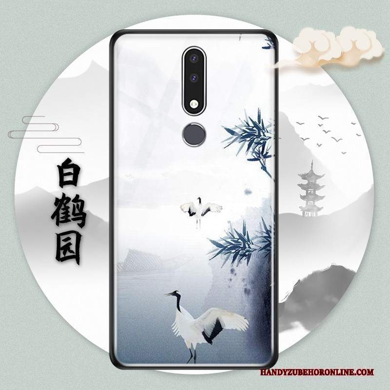 Custodia Nokia 3.1 Plus Protezione Blutelefono, Cover Nokia 3.1 Plus Stile Cinese Vento