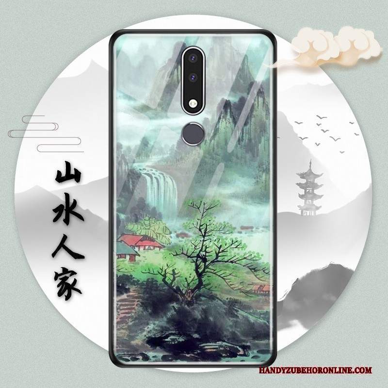 Custodia Nokia 3.1 Plus Protezione Blutelefono, Cover Nokia 3.1 Plus Stile Cinese Vento