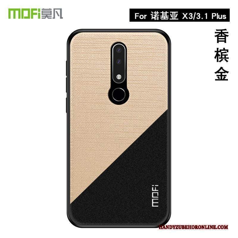 Custodia Nokia 3.1 Plus Protezione Oro Pellicola Protettiva, Cover Nokia 3.1 Plus Modello Brillante