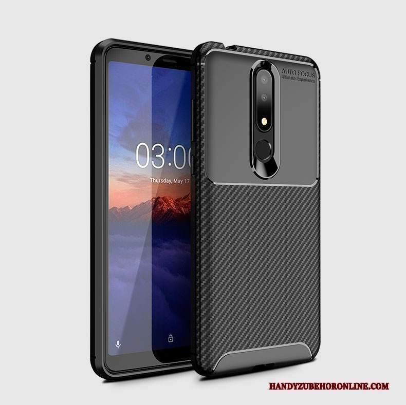 Custodia Nokia 3.1 Plus Silicone Morbido Marrone, Cover Nokia 3.1 Plus Protezione Telefono Fibra