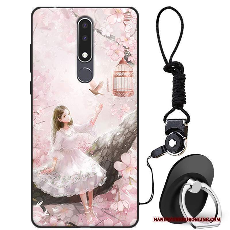 Custodia Nokia 3.1 Plus Silicone Morbido Tutto Incluso, Cover Nokia 3.1 Plus Cartone Animato Telefono Bianco