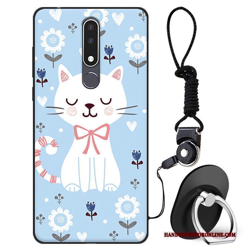 Custodia Nokia 3.1 Plus Silicone Morbido Tutto Incluso, Cover Nokia 3.1 Plus Cartone Animato Telefono Bianco