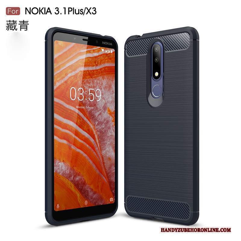 Custodia Nokia 3.1 Plus Silicone Tendenza Morbido, Cover Nokia 3.1 Plus Grigio Tutto Incluso