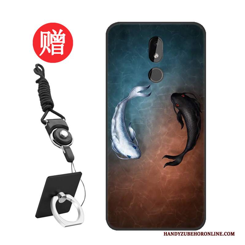 Custodia Nokia 3.2 Protezione Tempra Nero, Cover Nokia 3.2 Morbido Personalizza