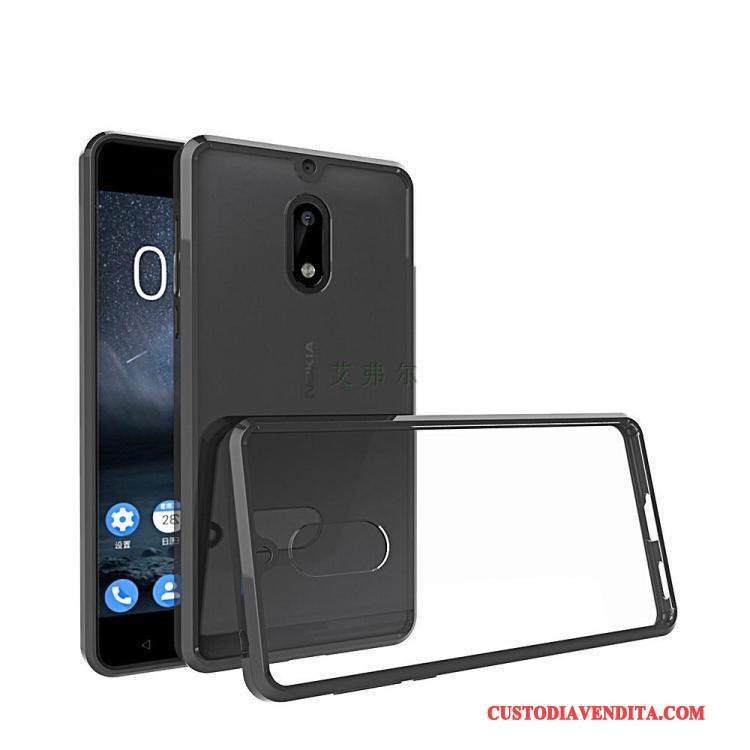 Custodia Nokia 3 Anti-caduta Trasparente, Cover Nokia 3 Nero Morbido