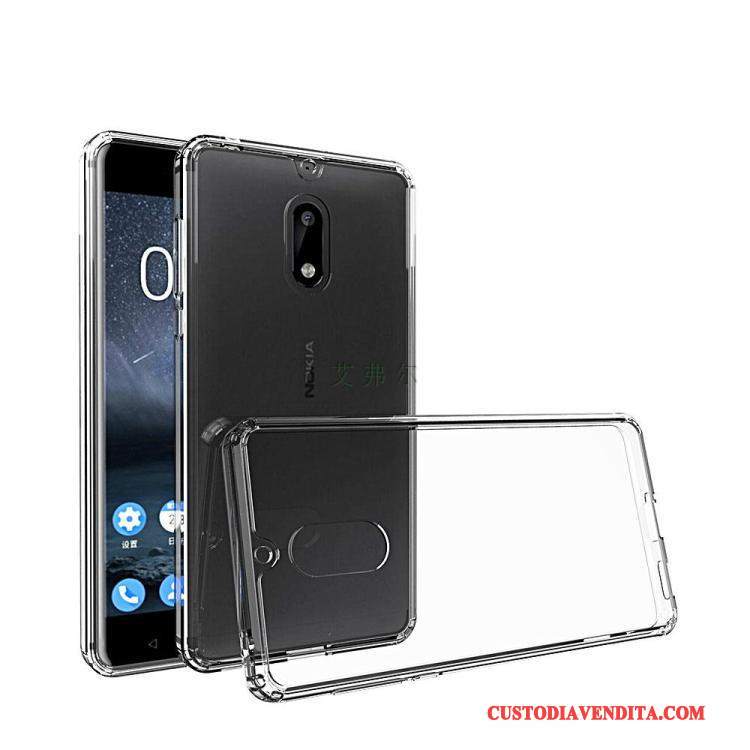 Custodia Nokia 3 Anti-caduta Trasparente, Cover Nokia 3 Nero Morbido