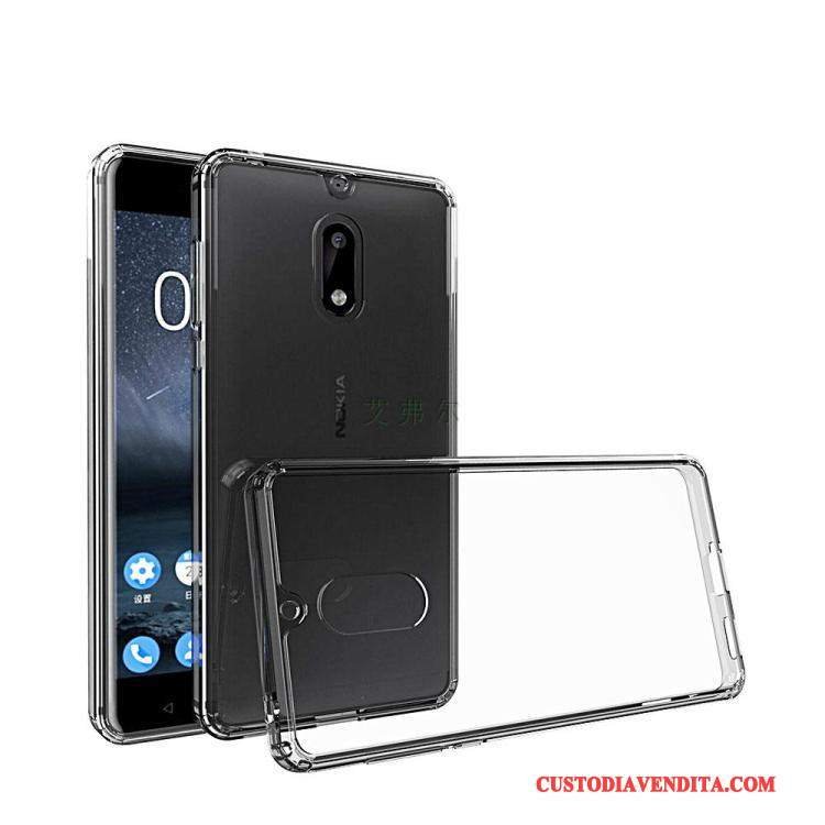 Custodia Nokia 3 Anti-caduta Trasparente, Cover Nokia 3 Nero Morbido