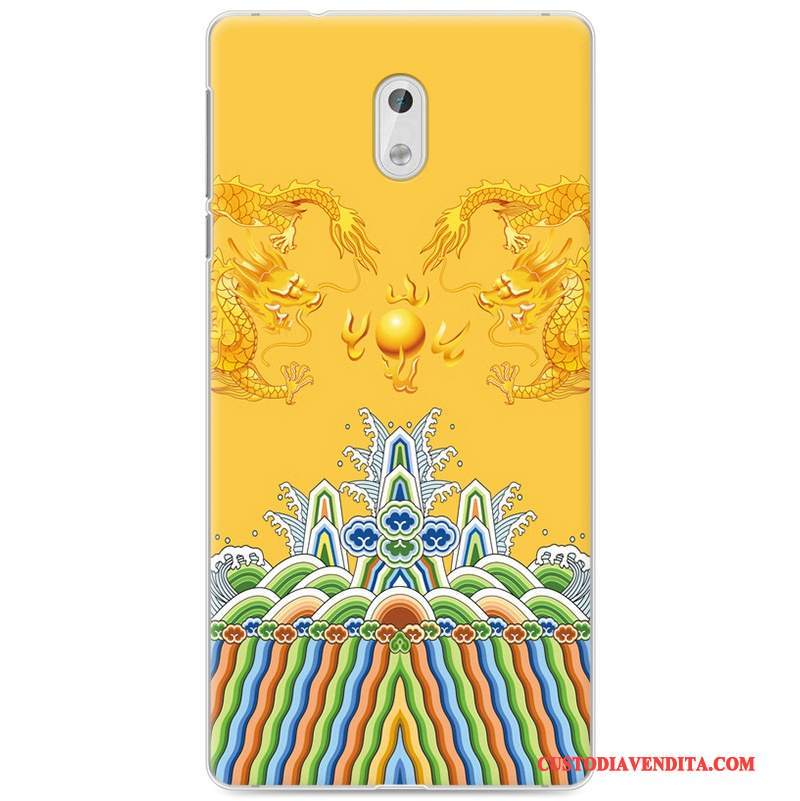 Custodia Nokia 3 Colore Giallo Morbido, Cover Nokia 3 Protezione Amanti Arte