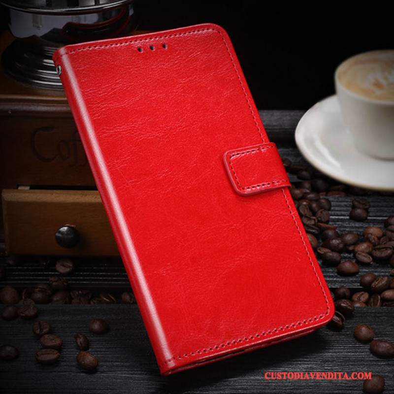 Custodia Nokia 3 Portafoglio Supporto Rosso, Cover Nokia 3 Protezione Telefono Carta