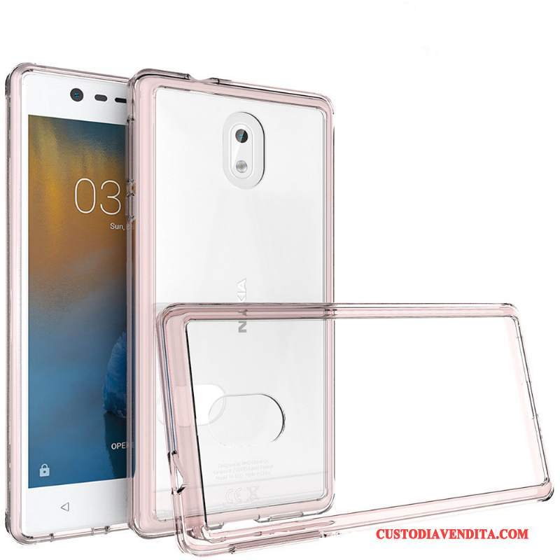 Custodia Nokia 3 Protezione Anti-caduta Trasparente, Cover Nokia 3 Telefono Telaio