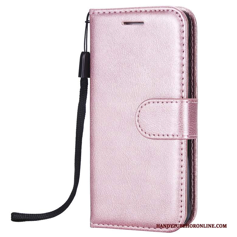 Custodia Nokia 4.2 Pelle Morbido Rosa, Cover Nokia 4.2 Folio Telefono Monocromatico