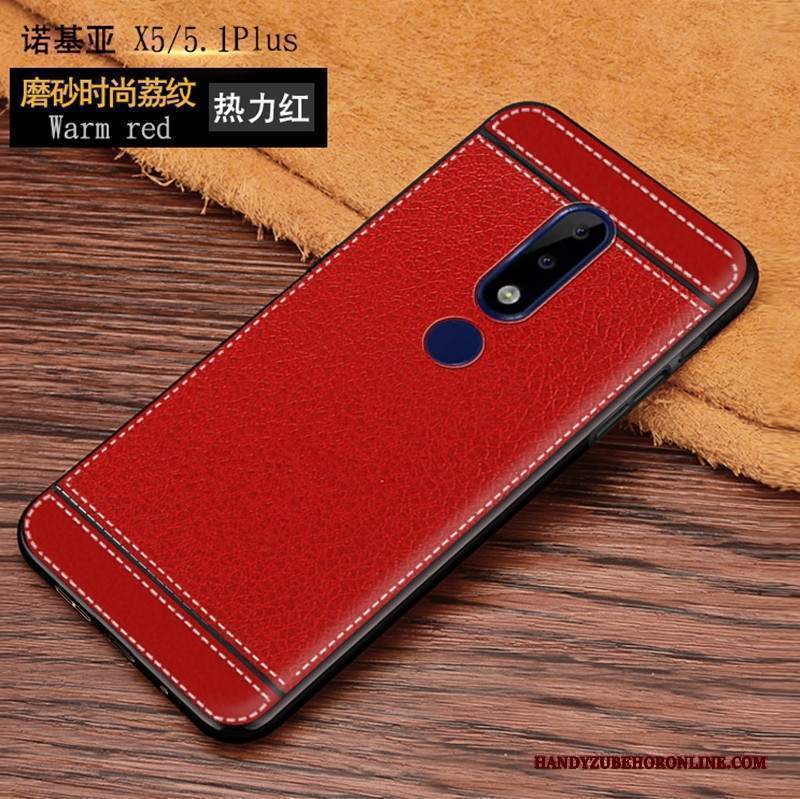 Custodia Nokia 5.1 Plus Moda Tutto Incluso Tendenza, Cover Nokia 5.1 Plus Pelle Rosa Morbido