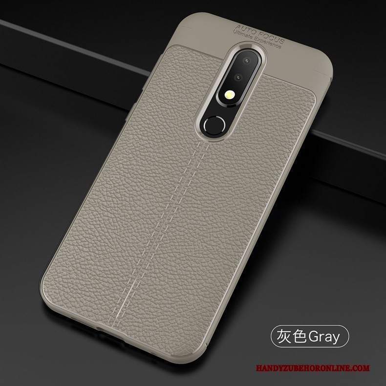 Custodia Nokia 5.1 Plus Pelle Tutto Incluso Antiscivolo, Cover Nokia 5.1 Plus Silicone Grigio Anti-caduta