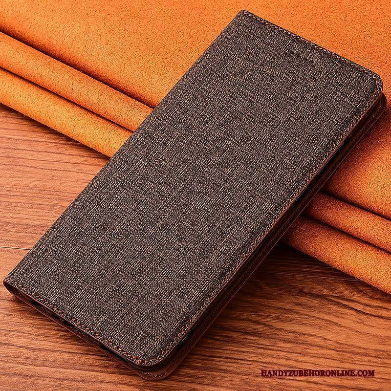 Custodia Nokia 5.1 Plus Pelle Tutto Incluso Cotone E Lino, Cover Nokia 5.1 Plus Folio Morbido Nuovo