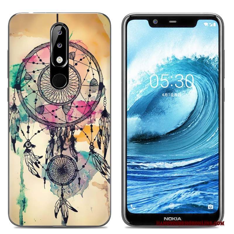 Custodia Nokia 5.1 Plus Silicone Telefono Rosa, Cover Nokia 5.1 Plus Protezione Morbido Trasparente