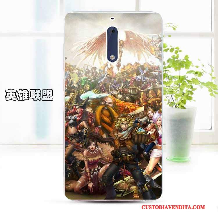 Custodia Nokia 5 Cartone Animato Morbido Trasparente, Cover Nokia 5 Protezione Anti-caduta Giallo