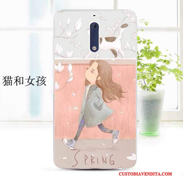 Custodia Nokia 5 Cartone Animato Morbido Trasparente, Cover Nokia 5 Protezione Anti-caduta Giallo