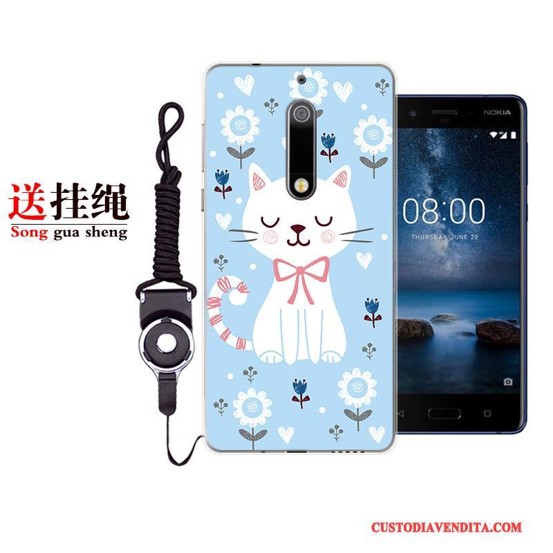 Custodia Nokia 5 Cartone Animato Tutto Incluso Anti-caduta, Cover Nokia 5 Colore Bello Blu