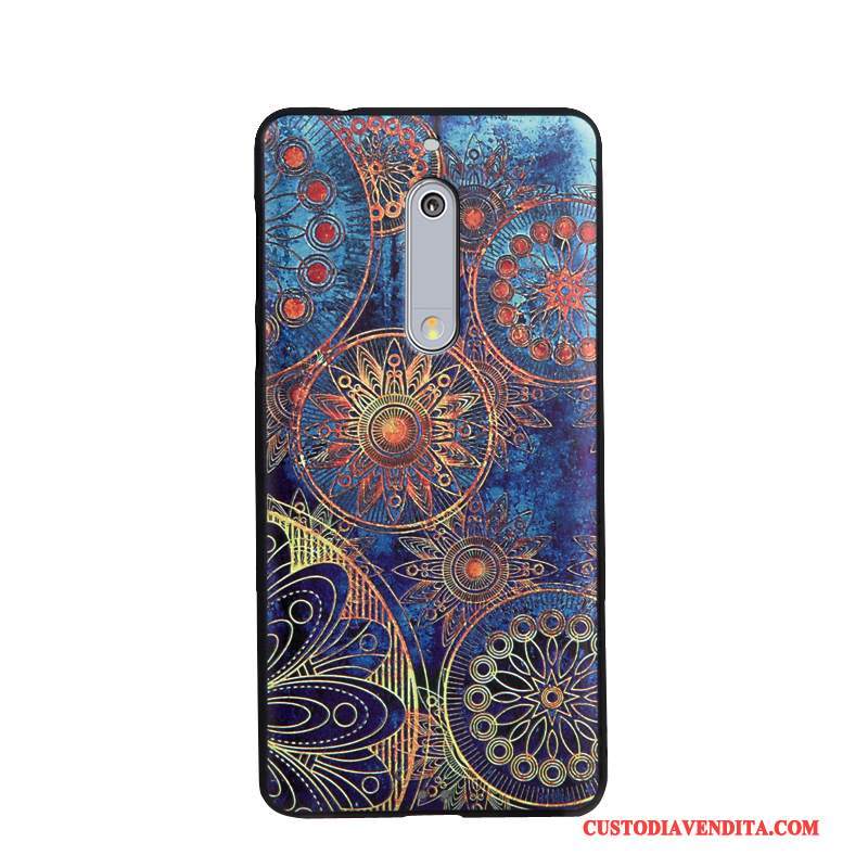 Custodia Nokia 5 Colore Rosa Chiaro, Cover Nokia 5 Goffratura Tendenza Morbido