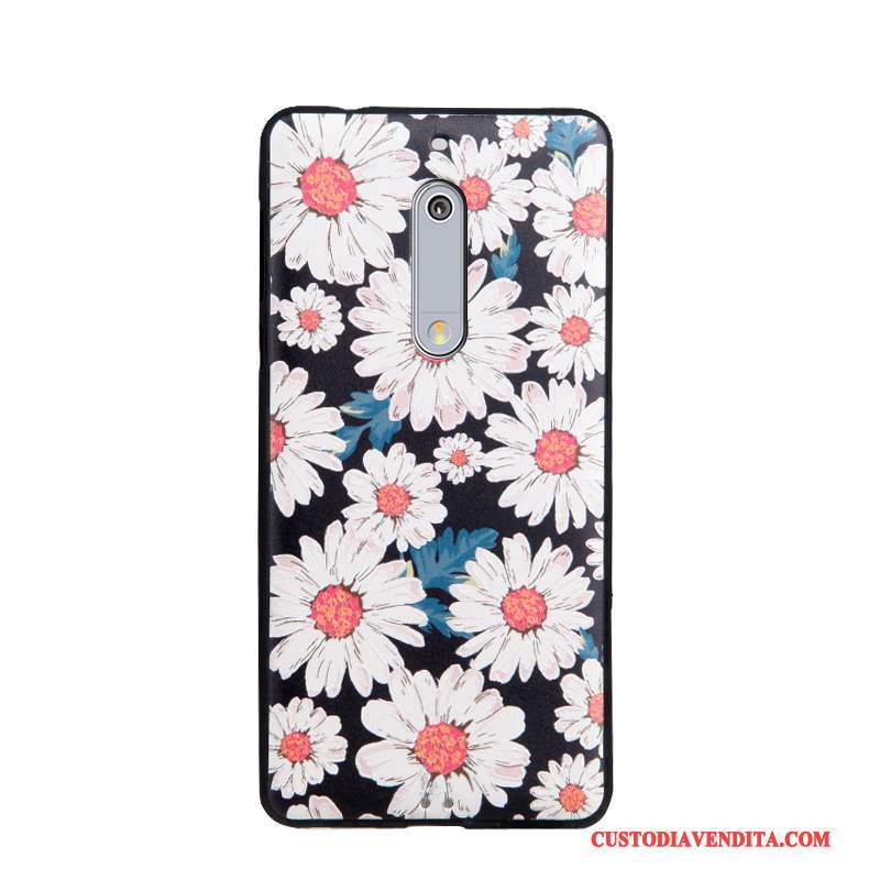 Custodia Nokia 5 Colore Rosa Chiaro, Cover Nokia 5 Goffratura Tendenza Morbido