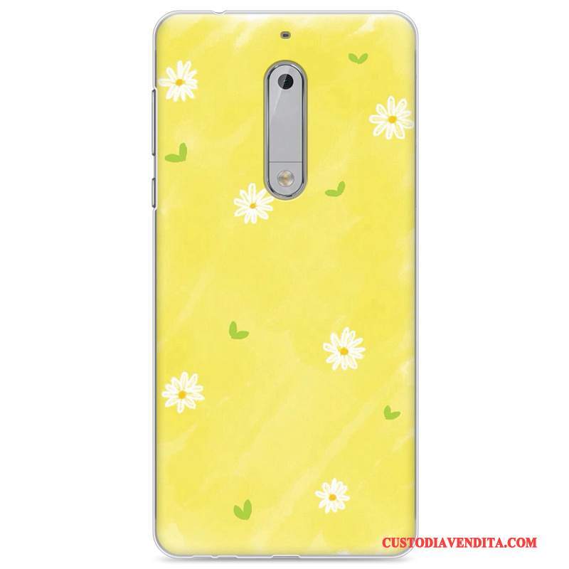 Custodia Nokia 5 Creativo Morbidotelefono, Cover Nokia 5 Protezione Giallo Anti-caduta