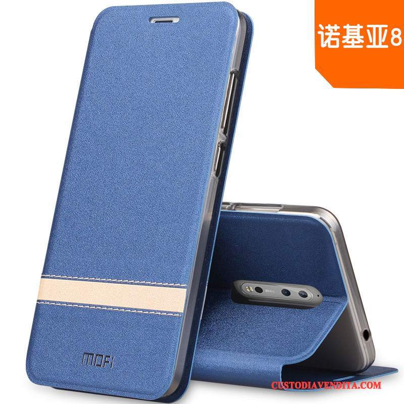 Custodia Nokia 5 Pelle Telefono Anti-caduta, Cover Nokia 5 Protezione Morbido Blu Scuro