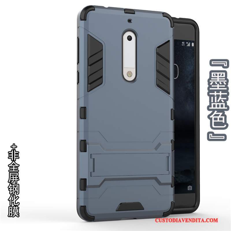 Custodia Nokia 5 Protezione Telefono Difficile, Cover Nokia 5 Oro Anti-caduta