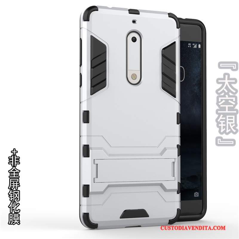 Custodia Nokia 5 Protezione Telefono Difficile, Cover Nokia 5 Oro Anti-caduta