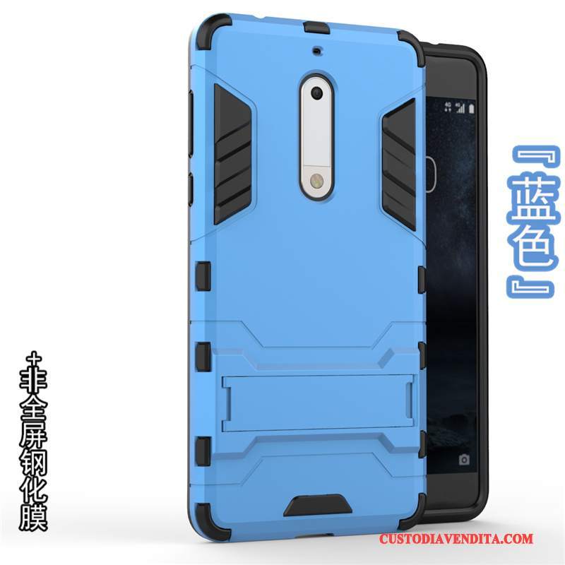 Custodia Nokia 5 Protezione Telefono Difficile, Cover Nokia 5 Oro Anti-caduta