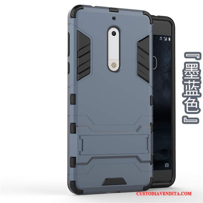 Custodia Nokia 5 Protezione Telefono Difficile, Cover Nokia 5 Oro Anti-caduta