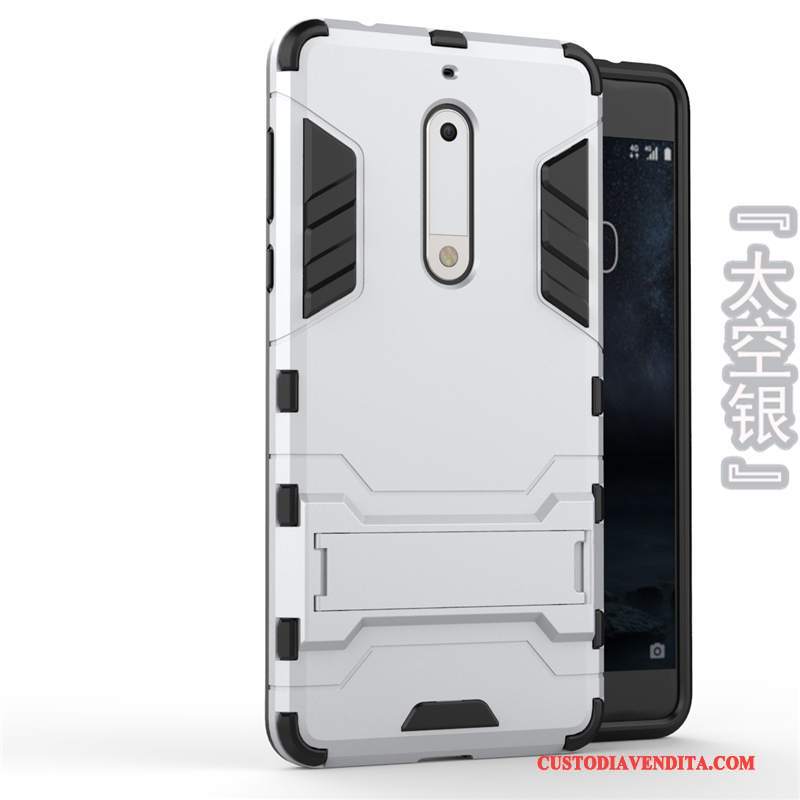 Custodia Nokia 5 Protezione Telefono Difficile, Cover Nokia 5 Oro Anti-caduta