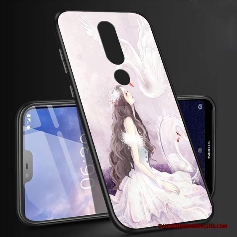 Custodia Nokia 6.1 Cartone Animato Bianco Di Personalità, Cover Nokia 6.1 Protezione Anti-caduta Tutto Incluso