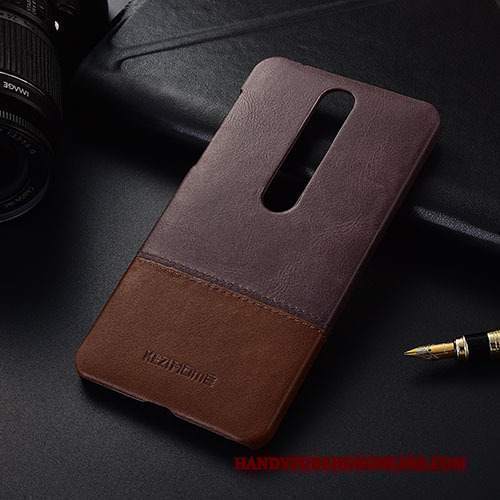 Custodia Nokia 6.1 Pelle Rosso, Cover Nokia 6.1 Protezione